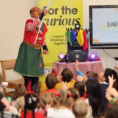 Children's entertainer at Vision Church's Christmas event